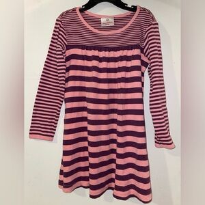 Hanna Andersson Pink and Purple Striped Long Sleeve Dress